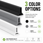 Silicone shower water barrier available in black white and gray colors for modern bathroom designs